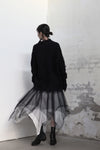 marc le bihan tulle skirt black and white 2591